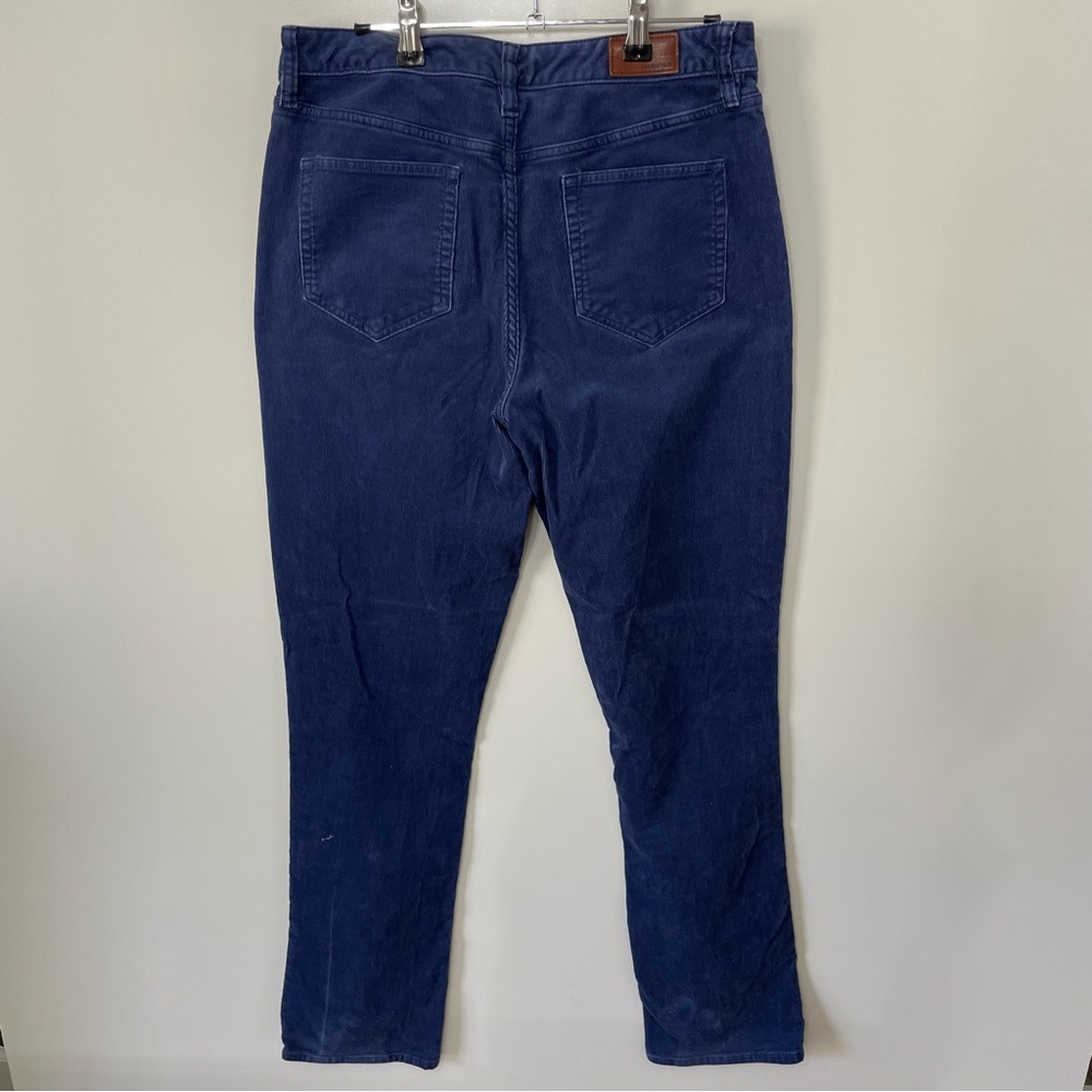 Lands' End Women’s Blue Corduroy Mid Rise Straight-Leg Pants, size 10 - Picture 2 of 14